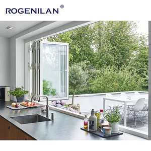 Cocina Aislamiento térmico Low-e Vidrio templado Bifolding Horizontal Slide Aluminio Plegable Ventanas y puertas - Product Image 4