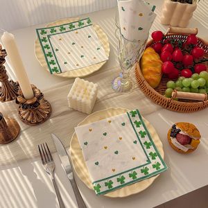 Clover Themed Paper Napkins 330mm Double Layer Printed For Themed Party Use - Product Image 3