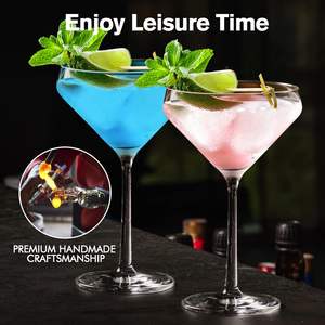 Juego de 4 <span class=keywords><strong>Vasos</strong></span> de Cóctel de <span class=keywords><strong>Cristal</strong></span> Premium Soplado a Mano, Sin Plomo, para Bar, Cosmopolitan, Manhattan, Gimlet, Pisco Sour, 12 oz - Product Image 3