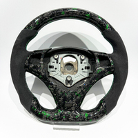 Volant en cuir suédé classique de haute qualité, vert, avec fibres de carbone forgées violettes, pour BMW E90 E92 E93 E94, personnalisable