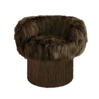 Fauteuil pivotant contemporain sur mesure fait main avec franges, pour salon, hôtel, villa, avec pompons en fourrure, chaise d'appoint individuelle pour intérieur