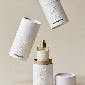 Custom Luxury Round Perfume Packaging Tube Embossed Biodegradable Cosmetic Fragrance <b>Gift</b> <b>Box</b> with Lid Perfume <b>Bottle</b> - Product Image 1