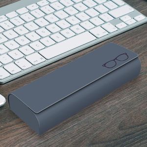 Étui à lunettes rectangulaire semi-rigide tendance en cuir PU avec fermeture magnétique, résistant aux chocs, pour la vente en gros - Product Image 4