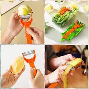 Éplucheur de légumes 3-en-1 en forme de Y avec lame dentelée pour julienne |   Éplucheur de fruits et de pommes de terre PP Kitchen |   Accessoires de cuisine, gadgets de cuisine - Product Image 6