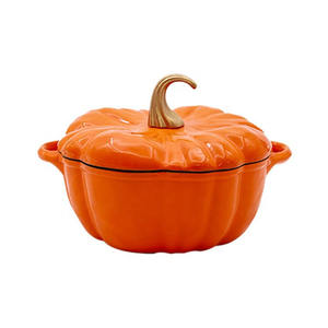 Casserole de cuisson antiadhésive Yuanfang Four hollandais 22/24CM Grand Pot de Cocotte en forme de citrouille en fonte émaillée pour la cuisine - Product Image 1