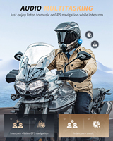 Headset Helm Motor Fodsports FX8 PRO 10 Pengendara 2000M FM Full Duplex IP65 Tahan Air Interkom Helm Bluetooth