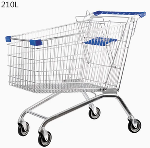 Euro Style <strong>Supermarket</strong> Hand <strong>Trolley</strong> with 4 Wheels Used Steel Shopping Cart From <strong>China</strong> Factory - Product Image 4