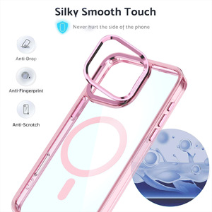 <span class=keywords><strong>Coque</strong></span> de protection magnétique transparente bicolore pour 17 Pro/Max avec support d'objectif - Product Image 2