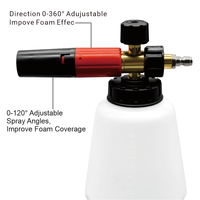 Pistolet de lavage de voiture haute pression en acier avec réservoir de mousse rotatif à interface entièrement en cuivre de 1L, nouveaux accessoires d'équipement de nettoyage en plastique