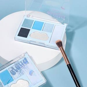 Palette d'ombres à paupières personnalisée sans poids, palette d'ombres à paupières scintillantes longue durée, palette d'ombres à paupières nuage à haute pigmentation, palette d'ombres à paupières bleues mélangées - Product Image 1