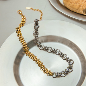 Set di collana di catene di anomalia retrò romantico per le donne accessori femminili in acciaio inox popolare con placcatura in oro - Product Image 4