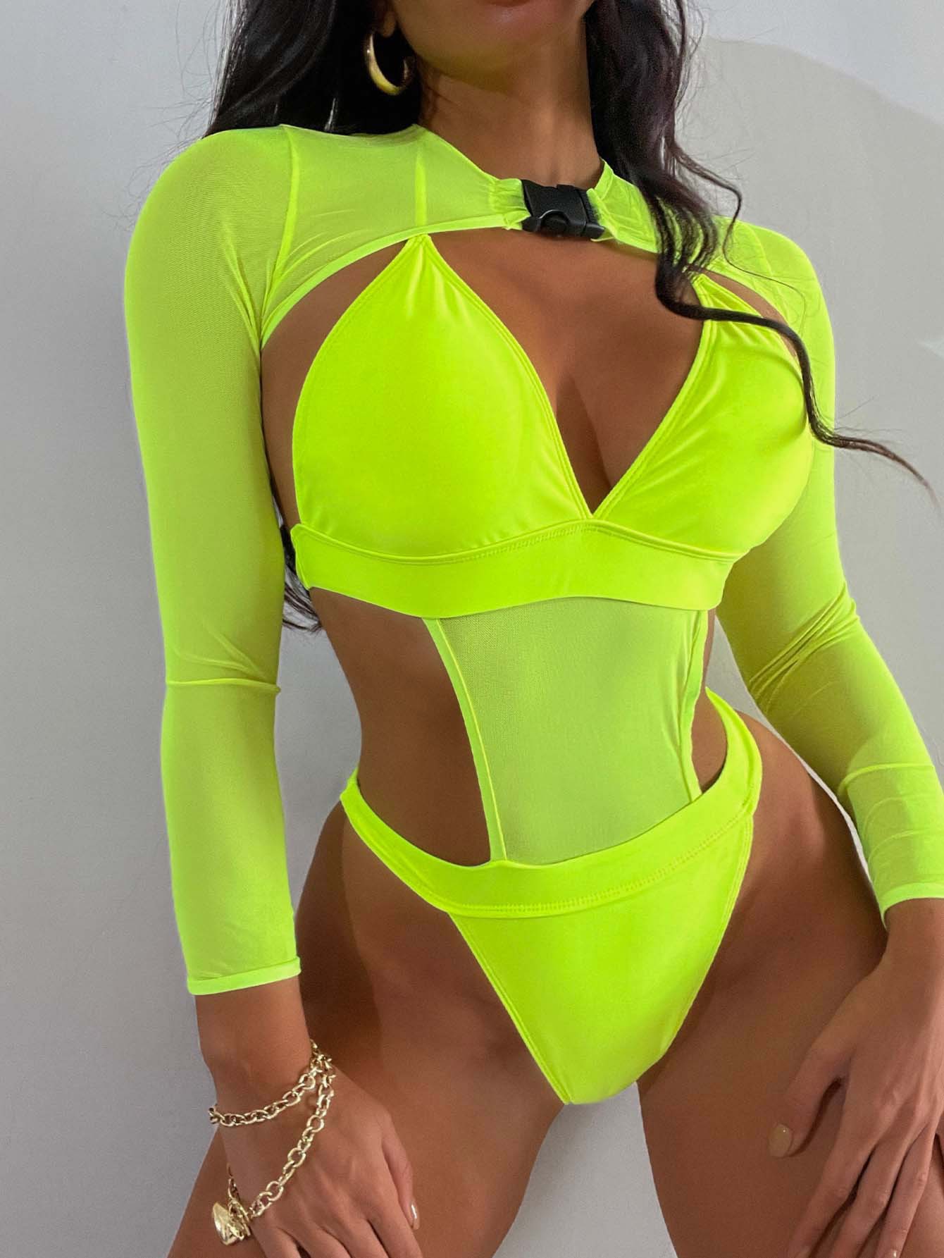 sexy mesh bathing suits Boho Mesh Flower Bikini Set
