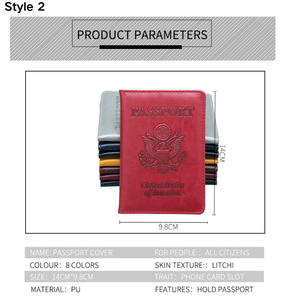 Logo de conception personnalisé en gros <span class=keywords><strong>pas</strong></span> <span class=keywords><strong>cher</strong></span> coloré USA Amérique étui à passeport couverture de passeport - Product Image 6