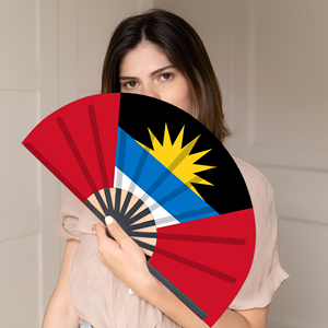 Abanicos Plegables de Bambú con la Bandera de Antigua y Barbuda al por Mayor, Abanico de Mano para Carnaval, Boda, Festival, Fiesta, Agencia de Viajes - Product Image 5
