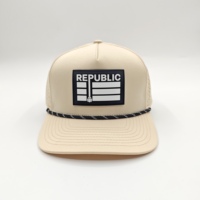 Casquettes de golf 5 panneaux en polyester respirantes de performance avec logo en caoutchouc de qualité supérieure, casquettes de sport de designer, snapback personnalisé Dobby Dot
