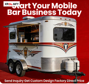 Custom Horse Box Concession Branded Exterior Mobile <b>Kitchen</b> Logo Graphics Full <b>Wrap</b> Advertising Fast Food Trailer - Product Image 6