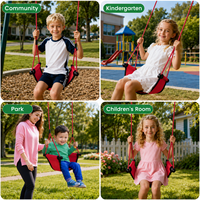 Siège de balançoire de sécurité pour enfants Ropecube - Hauteur réglable, balançoire d'intérieur/extérieur avec ceinture de sécurité pour jardin