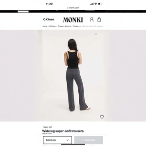 <span class=keywords><strong>Monki</strong></span> <span class=keywords><strong>Pantalon</strong></span> évasé à taille haute élastique pour femme Spandex/Nylon <span class=keywords><strong>Pantalon</strong></span> décontracté ample de couleur unie de grande taille - Product Image 2