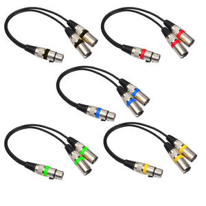 Nouveau câble d'extension répartiteur en Y <span class=keywords><strong>XLR</strong></span> femelle 3 broches vers double prise mâle pour amplificateur, haut-parleur, casque, mixeur, résolution 1080p - Product Image 2