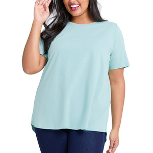 Camiseta Económica al por Mayor para Mujer, Talla Grande, en Mezcla de Algodón Resistente, Ideal para Programas Institucionales y Suministro Promocional al por Mayor - Product Image 1