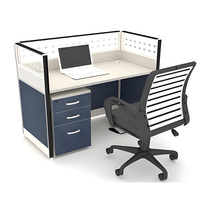 Poste de travail de bureau individuel moderne en bois avec cloison de séparation pour employés, ensemble de mobilier de bureau en gros