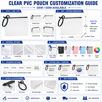Pochette zippée en PVC couleur personnalisée avec anneau de traction, à soufflet, pour le rangement et l'organisation de cosmétiques, bijoux et petits articles, vente au détail
