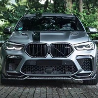 Kit de cuerpo de fibra de carbono ancho MH actualizado, faldas laterales de labio trasero delantero para Bmw X6M 2020-2023