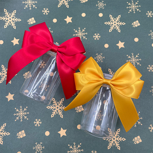 Ruộng băng satin tự làm, nơ thắt sẵn, nơ thun có dây co giãn dùng trang trí hộp quà, lọ sô cô la - Product Image 1