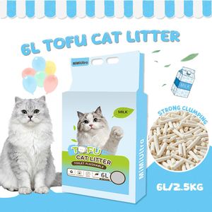 Litière pour chat en tofu en gros 6L 2,5kg, désodorisante, naturelle, écologique et sans poussière - Product Image 1