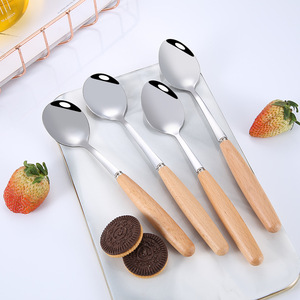 Ensemble de <span class=keywords><strong>couverts</strong></span> écologiques en <span class=keywords><strong>bois</strong></span> avec manche en <span class=keywords><strong>bois</strong></span>, fourchette, couteau et cuillère en acier inoxydable - Product Image 3