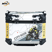 Top Case de Moto en Alliage d'Aluminium avec Dossier, Boîte de Rangement Arrière Étanche pour Voyage et Accessoires Moto