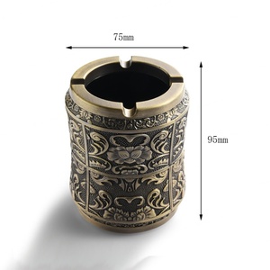 Cendrier en métal de luxe personnalisé, nouveau produit, trois couleurs, cylindrique, cuivre antique, style haut de gamme - Product Image 6