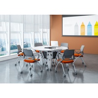 Table de conférence modulaire pliable en métal, de forme éventail, portable, moderne, avec roulettes, pour la maison et le bureau