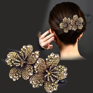 กิ๊บติดผมรูปปากเป็ดสำหรับคุณ<span class=keywords><strong>แม่</strong></span>,อุปกรณ์เสริมคลิป<span class=keywords><strong>ผม</strong></span>รูปดอกไม้พลอยเทียมแบบเกาหลี - Product Image 2