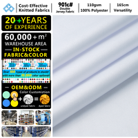 Tissu interlock double face 50D 110 GSM 100% polyester, sublimation, durable, lisse, pour vêtements de cyclisme, doublure collée