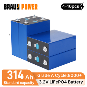 Batería de fosfato de hierro y litio (LiFePO4) EU LiFePO4 314Ah MB31 3.2V LFP para paneles solares, caravanas, barcos, vehículos recreativos y camping, compatible con sistemas de 12V, 24V y 48V. - Product Image 1