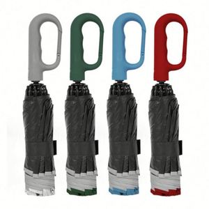 Eco - Friendly UPF 50+ Folding Umbrella Convenient Affordable Umbrella with Bag <b>Hook</b> - Product Image 4