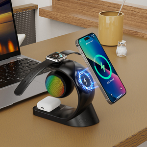Nuovo Design 2024 Caricatore Wireless 5 in 1 con Supporto e Altoparlante Bluetooth per iPhone e <span class=keywords><strong>Samsung</strong></span> - Product Image 5