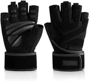 Hot Koop Custom Logo Fietsen Half Hand Sport Training Leer Gewichtheffen Workout Fitness Guantes Para Gym Handschoenen