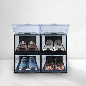 Wendy Set 4 Organizadores Plegables Premium Negros para Zapatillas, Estante Funcional de Plástico para Zapatos para Puerta de Baño o Armario Individual - Product Image 6