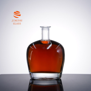 Botella de Licor Transparente Personalizable de 750 ml, de Forma Plana, Hecha de Vidrio Transparente. Apto para Whisky, Brandy y <span class=keywords><strong>Vodka</strong></span> - Product Image 1