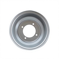 Nouvelle jante de roue en fer argenté électroplaqué de 8 pouces à 4 trous pour ATV, quad, motocross, vélo de plage, pièces détachées