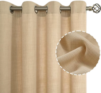 Rideaux en lin naturel texturé filtrant la lumière pour chambre et salon, panneaux transparents à œillets style européen pour maison, hôtel, café