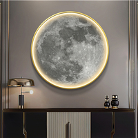 Lampe LED élégante Lune et Planète Terre Tableaux suspendus Entrée Couloir décoratif Allée Art mural