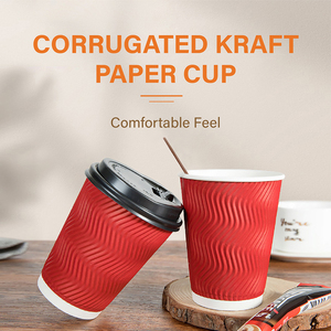 Tùy Chỉnh Biểu Tượng 8Oz Phân Hủy Sinh Học Màu Đen Takeaway Nước Trái Cây Cà Phê Bao Bì Hai Lớp Cốc Giấy Với Nắp Tay Áo - Product Image 6