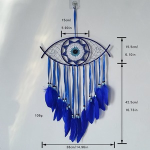 <span class=keywords><strong>Atrapasueños</strong></span> de ojo malvado hecho a mano <span class=keywords><strong>atrapasueños</strong></span> azul para arte de pared decoración de apartamento amuleto de buena suerte para oficinas en el hogar espacio de vida - Product Image 6