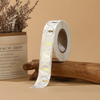 Étiquette transparente imprimée en feuille d'or avec logo personnalisé estampage à chaud autocollants adhésifs transparents autocollants imperméables en vinyle pour cosmétiques