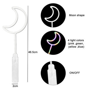 Barra Luminosa LED de Neón con Forma de <span class=keywords><strong>Luna</strong></span> de 18 Pulgadas, PVC y ABS Duraderos, Regalo con Temática Romántica para Fiestas, Conciertos, Decoración de Bodas - Product Image 4