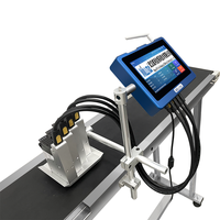 Impresora de inyección de tinta en línea Tij con 4 cabezales de impresión, pantalla táctil, máquina codificadora digital de alta velocidad para etiquetas, bolsas de plástico y cajas de lotes.