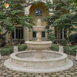 Fuente de agua de mármol beige natural para decoración de patio de <span class=keywords><strong>casa</strong></span> al aire libre - Product Image 5